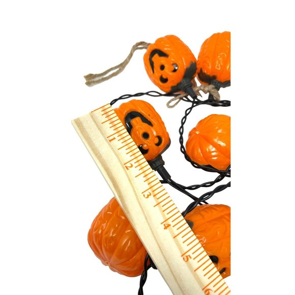 Halloween Blow Mold 10- Pumpkin Jack O Lantern String Lights 10 Feet Long - Picture 5 of 6